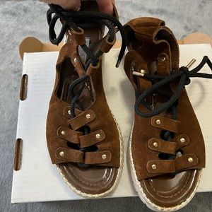 Jimmy Choo Suede Lace up Sandals 38